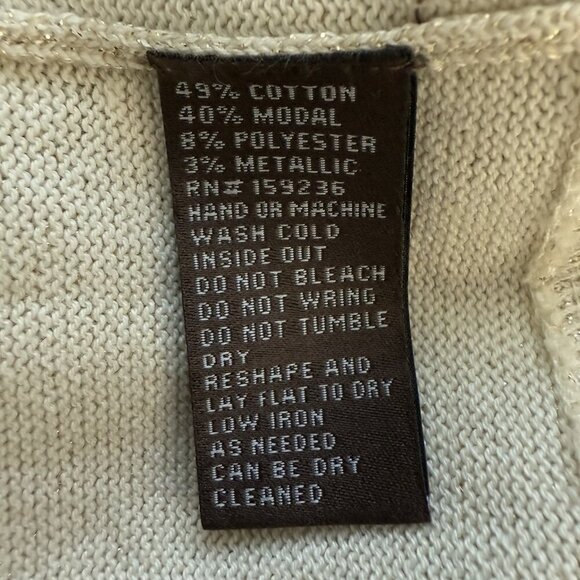 J McLaughlin Gold Sparkle Ruffle Knit Top Size XS Party Glam‎ Shimmer Feminine - Picture 7 of 7